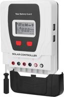 🔋 hugoome pwm solar charge controller 30a, compatible with li sealed gel flooded batteries, 12v/24v solar panel battery regulator with 4 usb ports and an lcd display, built-in screwdriver logo