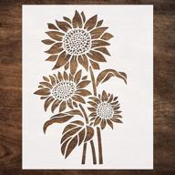 🌻 dly lifestyle large sunflower stencil: versatile and reusable 12x15 inch template for painting on various surfaces - perfect for diy art, crafts, and home decoration logo