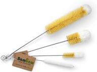 🧼 bambaw bottle brush set - 3 cleaning brushes for water bottles, tubes, and glass - soft cotton tips for scratch prevention - three sizes included logo