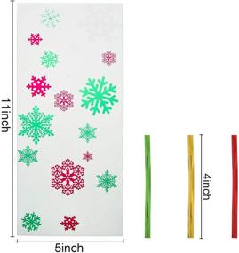 img 3 attached to 🎄 Boao 100pcs Christmas Cellophane Snowflake Treat Bags - Clear Goodies Bags for Christmas Party Supplies with 150pcs Twist Ties