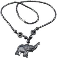 🐘 luck, strength, and patience necklace: idb non magnetic hematite elephant pendant - symbol of good fortune logo