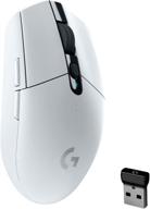 🖱️ logitech g305 lightspeed gaming mouse - white, hero 12k sensor, 12,000 dpi, lightweight, 6 programmable buttons, long battery life logo