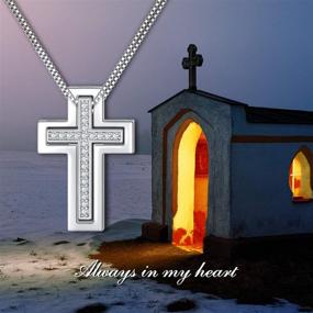 img 2 attached to 💞 Soulmeet: Matching Cross Sterling Silver Couple Necklace - Everlasting Faith Jewelry Gift for Loved Ones