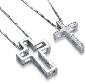 img 4 attached to 💞 Soulmeet: Matching Cross Sterling Silver Couple Necklace - Everlasting Faith Jewelry Gift for Loved Ones