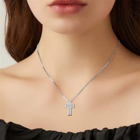 img 1 attached to 💞 Soulmeet: Matching Cross Sterling Silver Couple Necklace - Everlasting Faith Jewelry Gift for Loved Ones