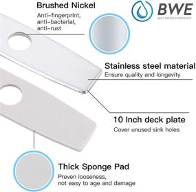 img 2 attached to 🚰 BWE 10 Inch Brushed Nickel Sink Hole Cover Deck Plate - Compatible with Kitchen Sink Faucet (Single Hole) or Bathroom Faucet (1-3 Hole) - Stainless Steel Escutcheon Plate for Basin Vanity Sink