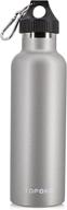 topoko stainless steel vacuum water bottle - non-rusty, double wall insulated thermos for sports, hiking, and travel - leak proof, bpa free - 25 oz, grey логотип