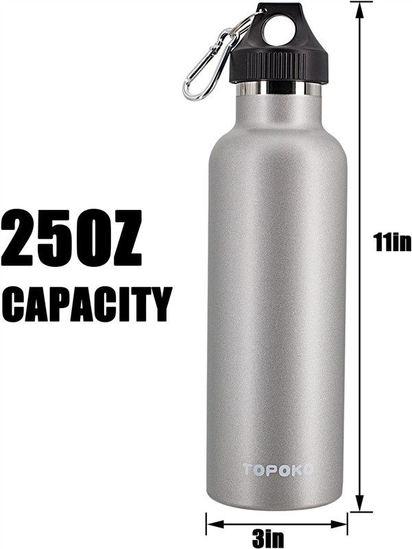 TOPOKO Top Quality Colored Non-Rusty Stainless Steel Vacuum Water Bottle Double Wall Insulated Thermos, Sports Hike Travel, Leak