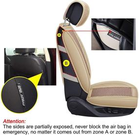 img 2 attached to 🚗 LUCKYMAN CLUB Breathable 5 Car Seat Covers: Superior Fit for Sedan SUV Truck - RDX RLX TLX CX-5 Mazda3 Mazda6 Accord CRV Sonata (Beige Full Set)