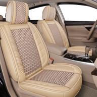 🚗 luckyman club breathable 5 car seat covers: superior fit for sedan suv truck - rdx rlx tlx cx-5 mazda3 mazda6 accord crv sonata (beige full set) logo