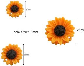 img 3 attached to 🌼 Vibrant NX Garden 12PCS Orange Sunflower Girasoles Daisy Flowers Resin Flatback Cabochon: Ideal for Handmade Jewelry Design - Necklace, Earrings, Ring, Bracelet