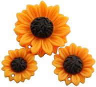 🌼 vibrant nx garden 12pcs orange sunflower girasoles daisy flowers resin flatback cabochon: ideal for handmade jewelry design - necklace, earrings, ring, bracelet logo