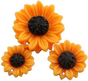 img 4 attached to 🌼 Vibrant NX Garden 12PCS Orange Sunflower Girasoles Daisy Flowers Resin Flatback Cabochon: Ideal for Handmade Jewelry Design - Necklace, Earrings, Ring, Bracelet