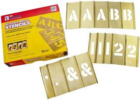 img 1 attached to 🔢 CH Hanson Brass Interlocking Stencil Letter & Number Set - 92 Pieces, 3 Inch, Gold