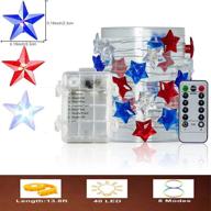 🎆 dmhirmg independence day decor string light: 4th of july decoration string lights with remoter, usb and battery charge - party decorations battery operated for party favors supplies (blue+red+white) логотип