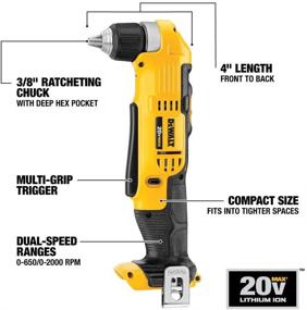 img 3 attached to DEWALT DCD740B 20V 🔧 Li-Ion Cordless Right Angle Drill