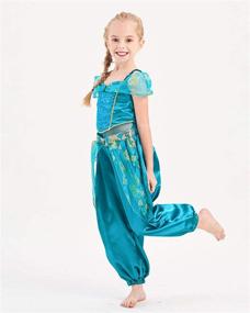 img 2 attached to IKALI Jasmine Princess Jumpsuit Costume Pretend Play