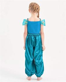 img 3 attached to IKALI Jasmine Princess Jumpsuit Costume Pretend Play