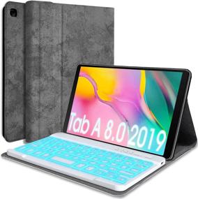 img 4 attached to 🍷 Wineecy Backlit Keyboard Case for Samsung Galaxy Tab A 8.0 2019 [SM-T290/SM-T295], Gray