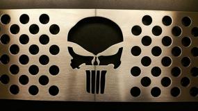 img 2 attached to 🚚 M2M Punisher Skull Edition Brushed Stainless Finish for Chevy Silverado 2500 3500 HD - #400-110-3
