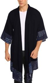 img 4 attached to COOFANDY Cardigan Lightweight Cotton Sweater Men's Clothing for Sleep & Lounge