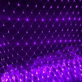 img 2 attached to DAZZLE BRIGHT Halloween 360 LED Net Lights, 12FT x 5 FT Connectable String Lights with 8 Lighting Modes, Halloween Party Decorations and Supplies, Indoor Outdoor Yard Garden Decor (Purple)