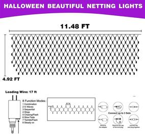 img 3 attached to DAZZLE BRIGHT Halloween 360 LED Net Lights, 12FT x 5 FT Connectable String Lights with 8 Lighting Modes, Halloween Party Decorations and Supplies, Indoor Outdoor Yard Garden Decor (Purple)