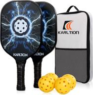 🏓 pickleball paddle set - 2 graphite pickleball rackets with carbon fiber glassfiber surface, polymer honeycomb core, 4 outdoor balls, and 1 portable sport bag логотип