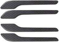 🚗 4-piece set: tesla model 3 & model y door handle sills protection kit with bright carbon fiber pattern for enhanced decoration logo