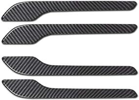img 4 attached to 🚗 4-Piece Set: Tesla Model 3 & Model Y Door Handle Sills Protection Kit with Bright Carbon Fiber Pattern for Enhanced Decoration