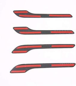 img 2 attached to 🚗 4-Piece Set: Tesla Model 3 & Model Y Door Handle Sills Protection Kit with Bright Carbon Fiber Pattern for Enhanced Decoration