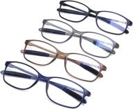 👓 aqwano blue light blocking computer reading glasses - lightweight flexible tr90 unbreakable durable readers with anti glare filter and uv protection for women men - 1.5 logo