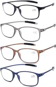 img 2 attached to 👓 AQWANO Blue Light Blocking Computer Reading Glasses - Lightweight Flexible TR90 Unbreakable Durable Readers with Anti Glare Filter and UV Protection for Women Men - 1.5