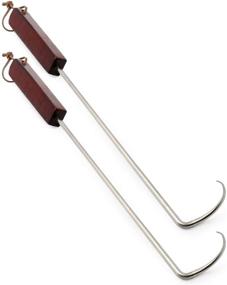 img 3 attached to 🔥 2-Pack Stainless Steel BBQ Meat Turner Hooks - 18 Inches, Ideal for Grill or Griddle - Muchfun