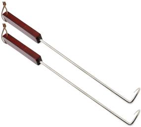 img 1 attached to 🔥 2-Pack Stainless Steel BBQ Meat Turner Hooks - 18 Inches, Ideal for Grill or Griddle - Muchfun