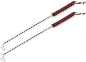 img 2 attached to 🔥 2-Pack Stainless Steel BBQ Meat Turner Hooks - 18 Inches, Ideal for Grill or Griddle - Muchfun