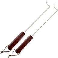 🔥 2-pack stainless steel bbq meat turner hooks - 18 inches, ideal for grill or griddle - muchfun logo