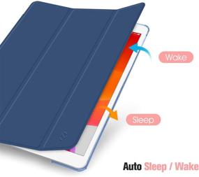 img 3 attached to Fintie Lightweight SlimShell Stand Cover for iPad 10.2 Inch 9th Gen (2021) / 8th Gen (2020) / 7th Gen (2019) - Translucent Hard Back Protector, Auto Wake/Sleep, Navy