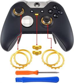img 4 attached to 🎮 Enhance Your Xbox One Elite Gaming Experience with eXtremeRate's Matte Chrome Gold Accent Rings and Profile Switch Buttons - Pack of 2