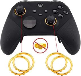 img 2 attached to 🎮 Enhance Your Xbox One Elite Gaming Experience with eXtremeRate's Matte Chrome Gold Accent Rings and Profile Switch Buttons - Pack of 2