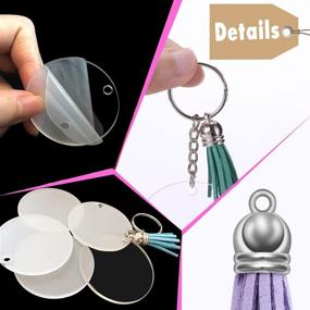 img 2 attached to 🔑 Clear Acrylic Keychain Blanks: 120 Pcs Set with Circle Discs, Tassels, Rings, and Jump Rings for DIY Crafting