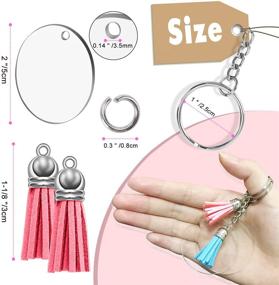 img 3 attached to 🔑 Clear Acrylic Keychain Blanks: 120 Pcs Set with Circle Discs, Tassels, Rings, and Jump Rings for DIY Crafting