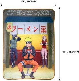 img 1 attached to 🍜 Naruto Shippuden Ичираку плед из флиса [45 x 60 дюймов] - Официально лицензирован и идеально подходит для дивана, кушетки и кровати!