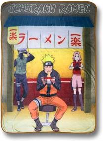 img 2 attached to 🍜 Naruto Shippuden Ичираку плед из флиса [45 x 60 дюймов] - Официально лицензирован и идеально подходит для дивана, кушетки и кровати!