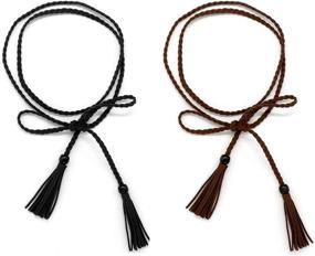 img 4 attached to Women Waist Leather Tassel Vintage Women's Accessories