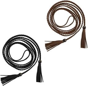 img 3 attached to Women Waist Leather Tassel Vintage Women's Accessories