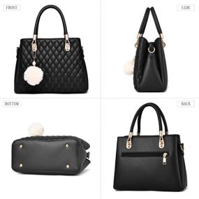 img 4 attached to Women's Leather Satchel Shoulder Handbags & Wallets: Premium Collection