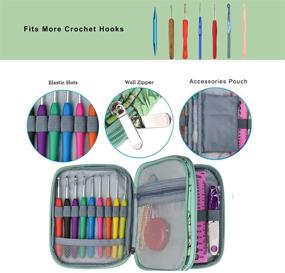 img 3 attached to 🧶 QZLKNIT Crochet Hook Case: Portable Organizer Bag for Crochet Needles & Knitting Accessories. Ideal for Beginners & Enthusiasts, Easy to Carry!
