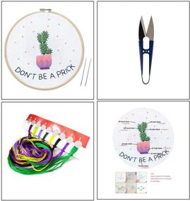 img 3 attached to Embroidery Starter Kit for 🌵 Kids: Handmade Needlepoint with Fun Cactus Design