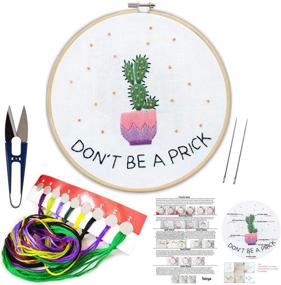 img 4 attached to Embroidery Starter Kit for 🌵 Kids: Handmade Needlepoint with Fun Cactus Design